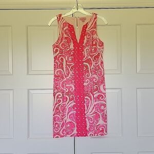 Lilly Pulitzer, Ryder Shift Mini Sleeveless, V-neck Dress in Pink Pout.